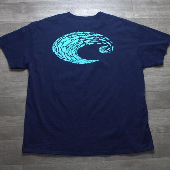 Costa Del Mar Mens T-Shirt Navy Blue Size XL "See What's Out There" - Picture 1 of 4